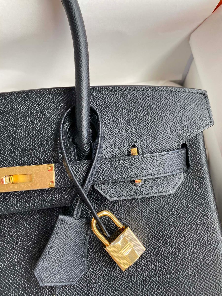 Hermes Birkin 30 Retourne Handmade Bag In Black Epsom Calfskin - Image 4