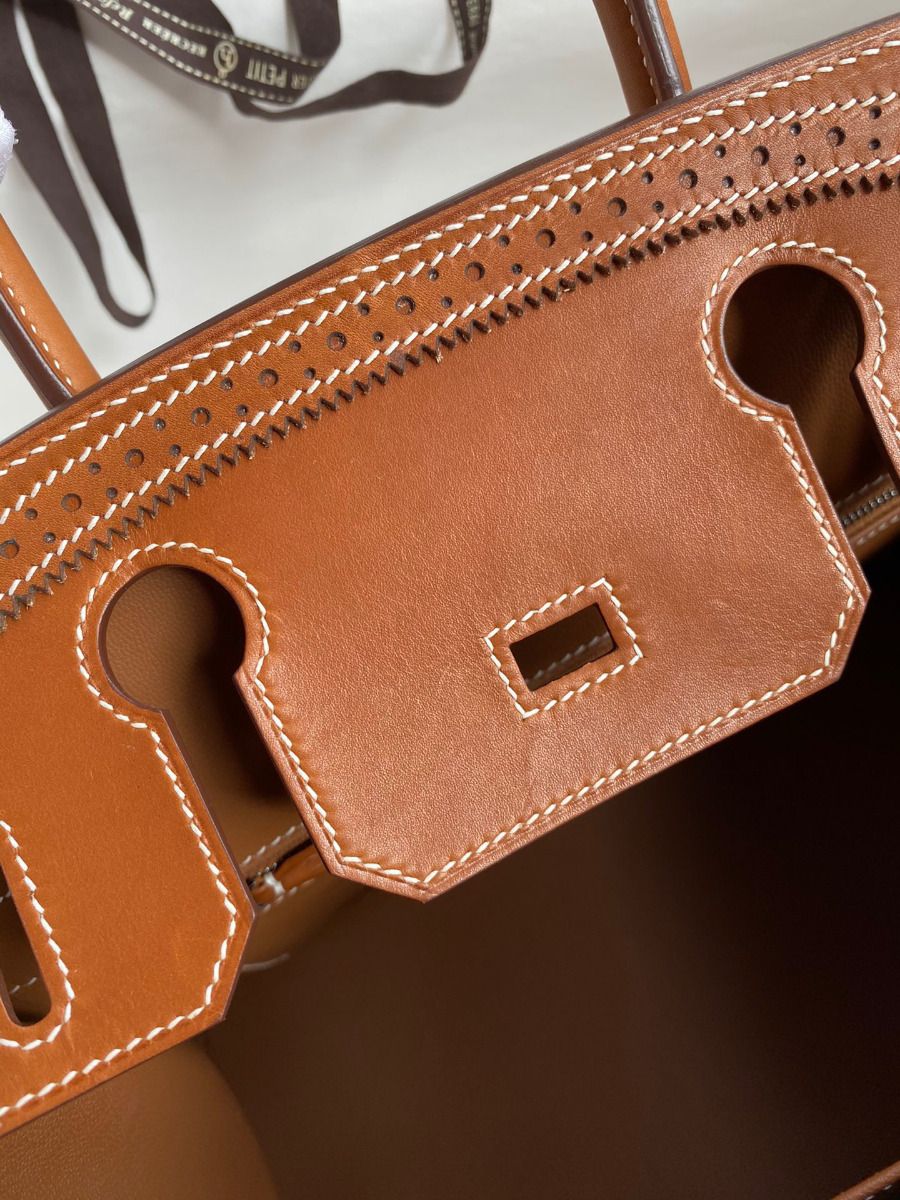 Hermes Ghillies Birkin 30cm Limited-edition Bag In Toile & Gold Swift Leather - Image 10