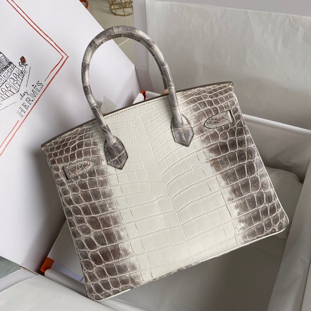 Hermes Diamond Birkin 30cm Bag In Himalaya Niloticus Crocodile Skin - Image 6