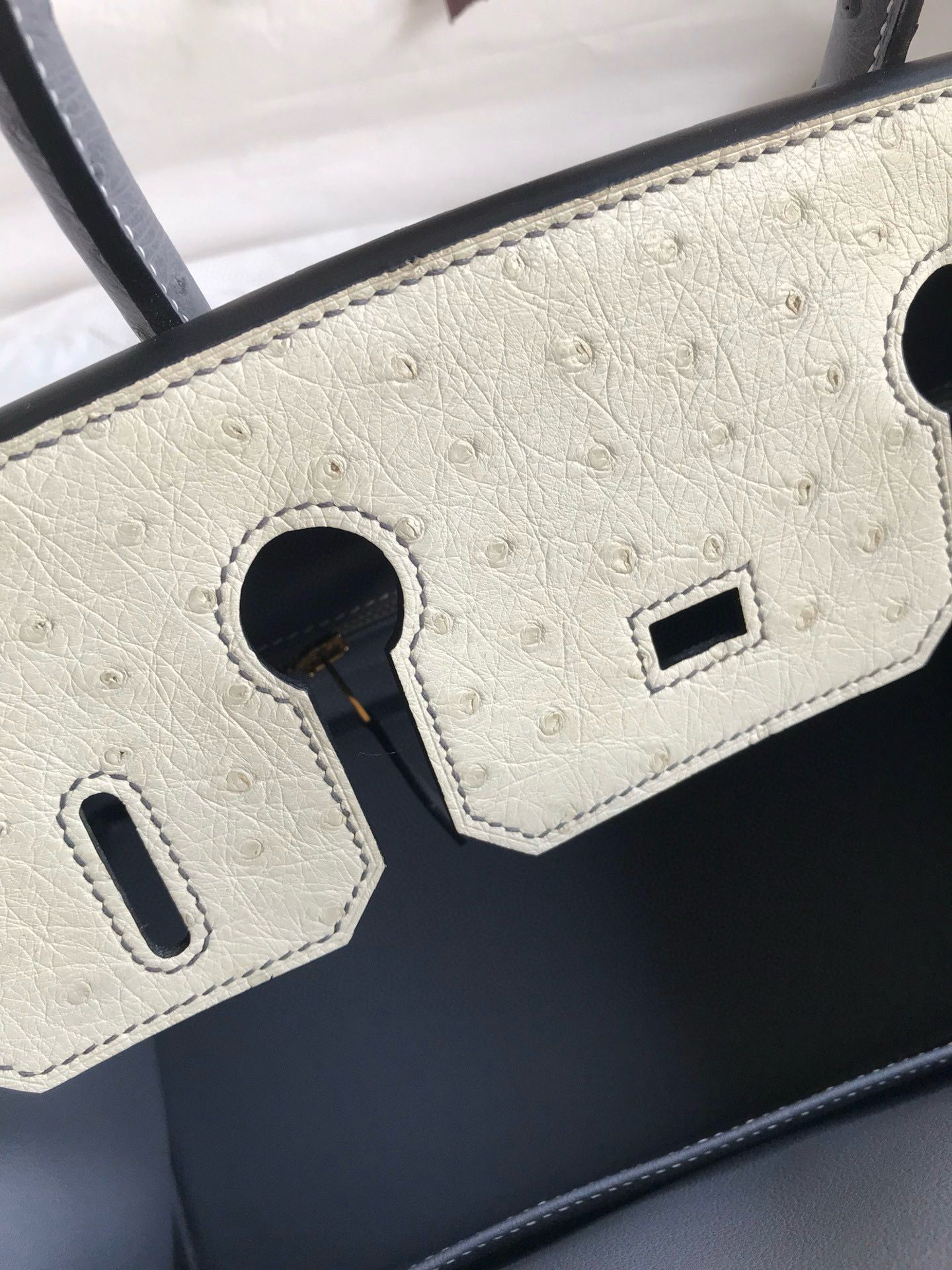 Hermes HSS Birkin 30 Bicolor Bag in Beton and Gris Agate Ostrich Leather - Image 9