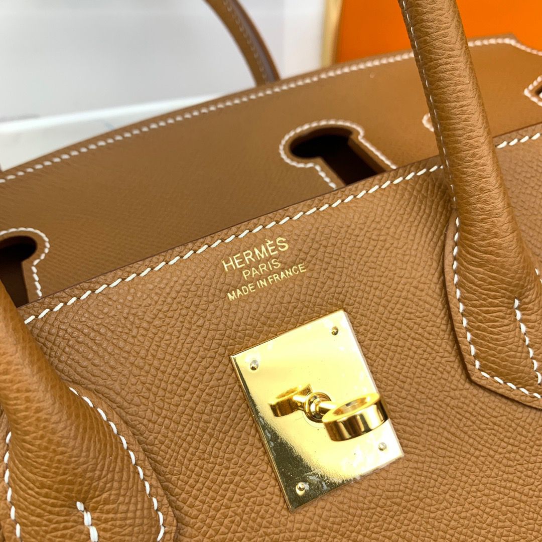 Hermes Birkin 30 Sellier Handmade Bag In Gold Epsom Calfskin - Image 5