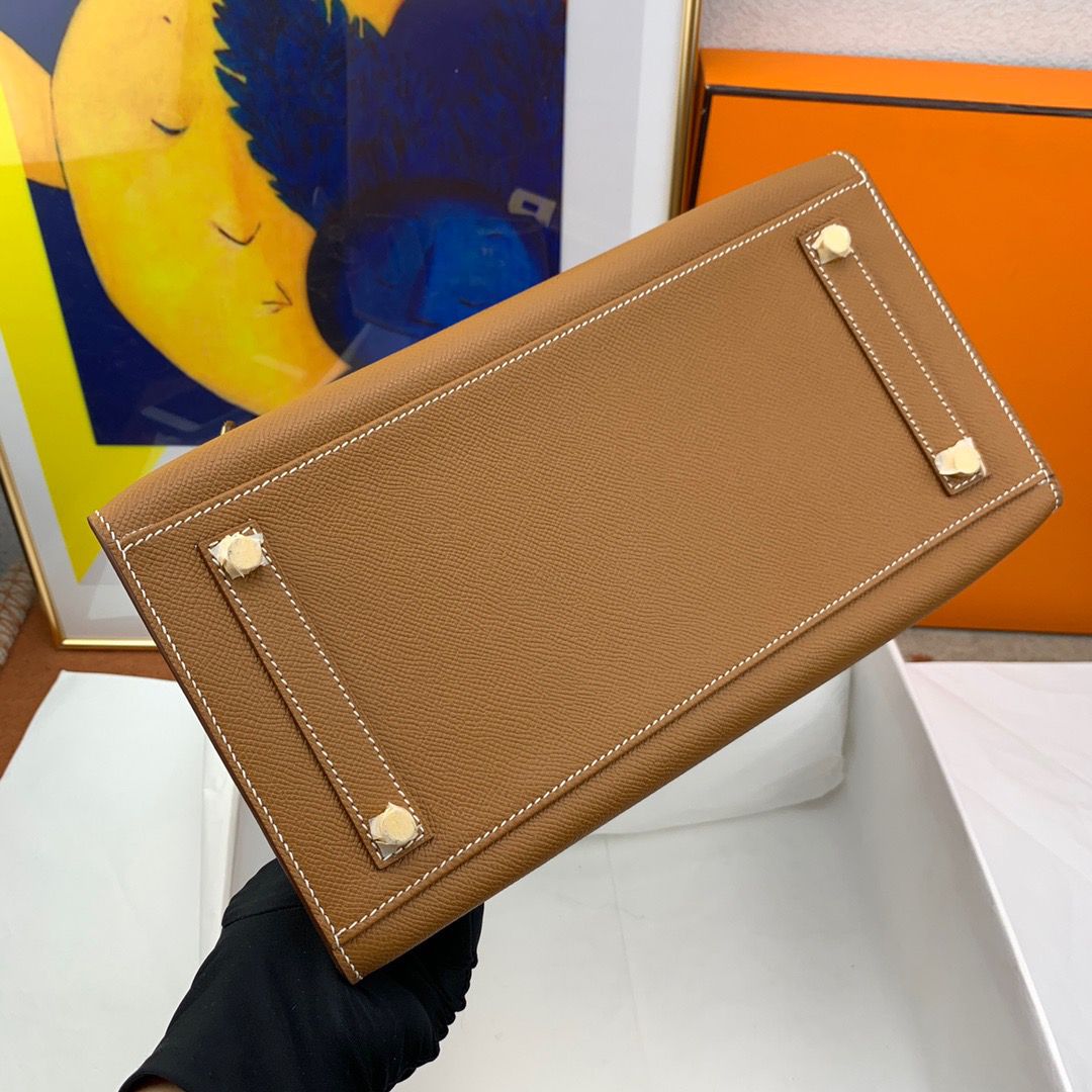 Hermes Birkin 30 Sellier Handmade Bag In Gold Epsom Calfskin - Image 8