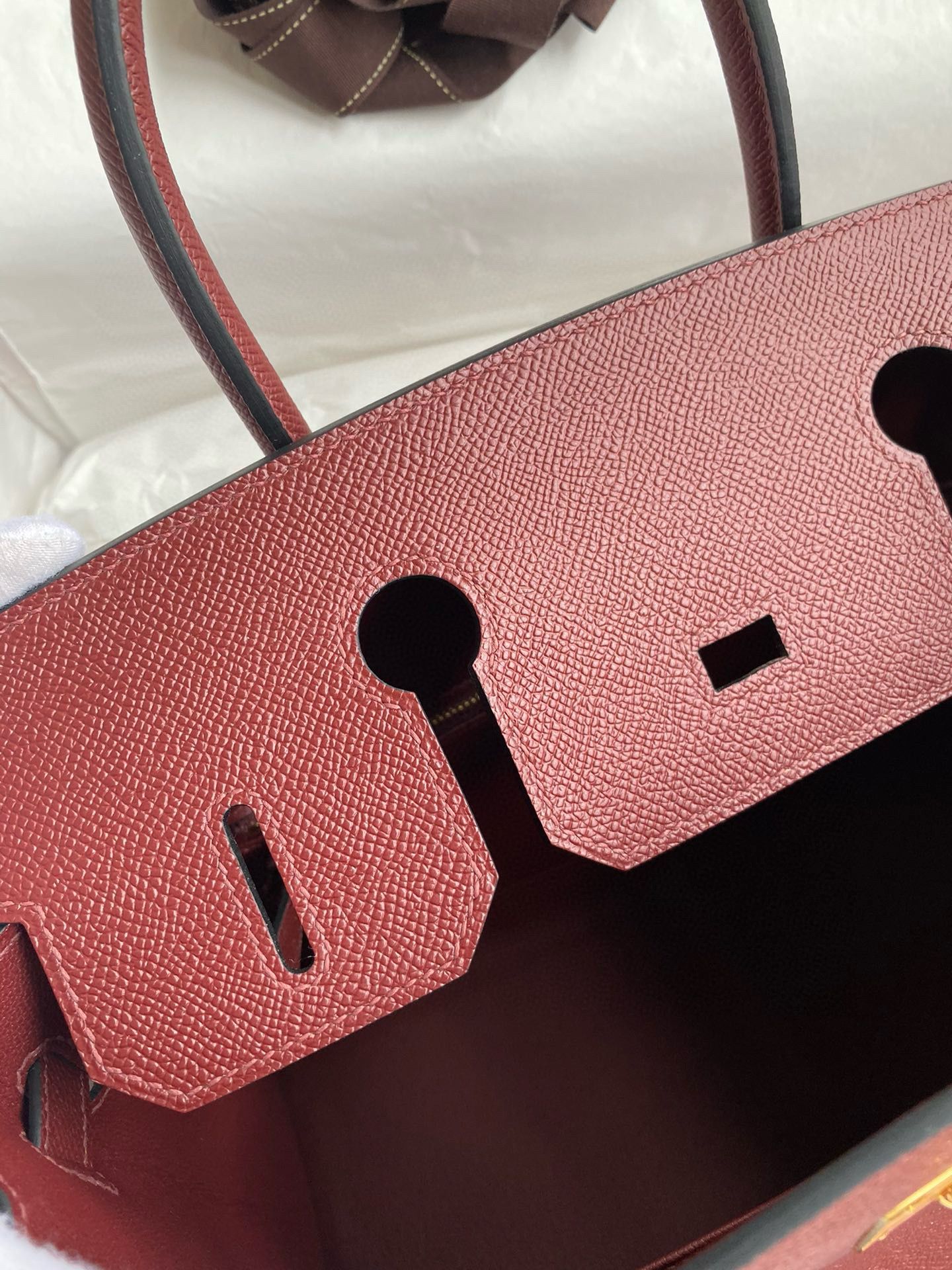 Hermes Birkin 30 Sellier Handmade Bag in Rouge H Epsom Calfskin - Image 9