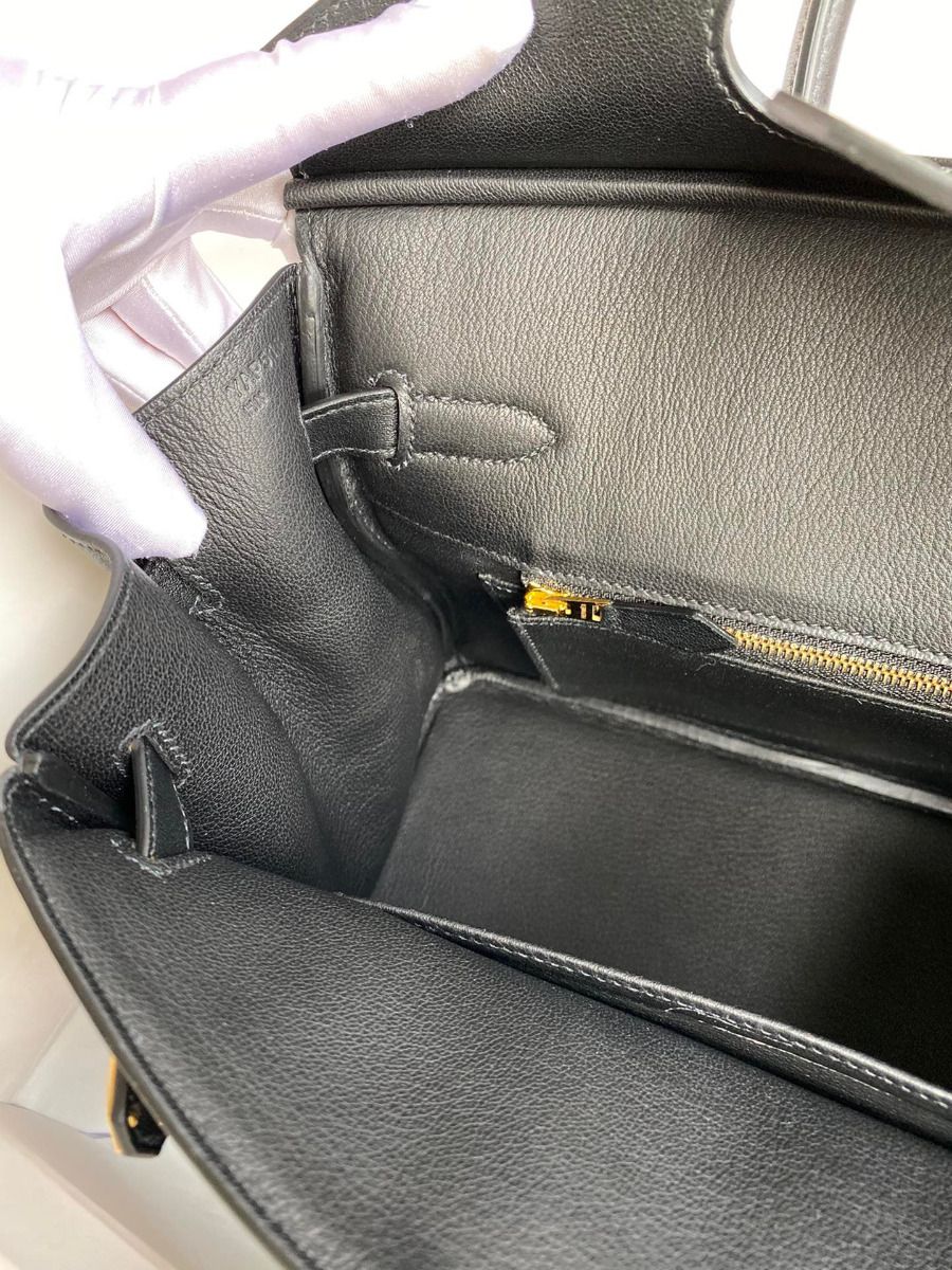 Hermes Birkin 30 Retourne Handmade Bag In Black Swift Leather - Image 9
