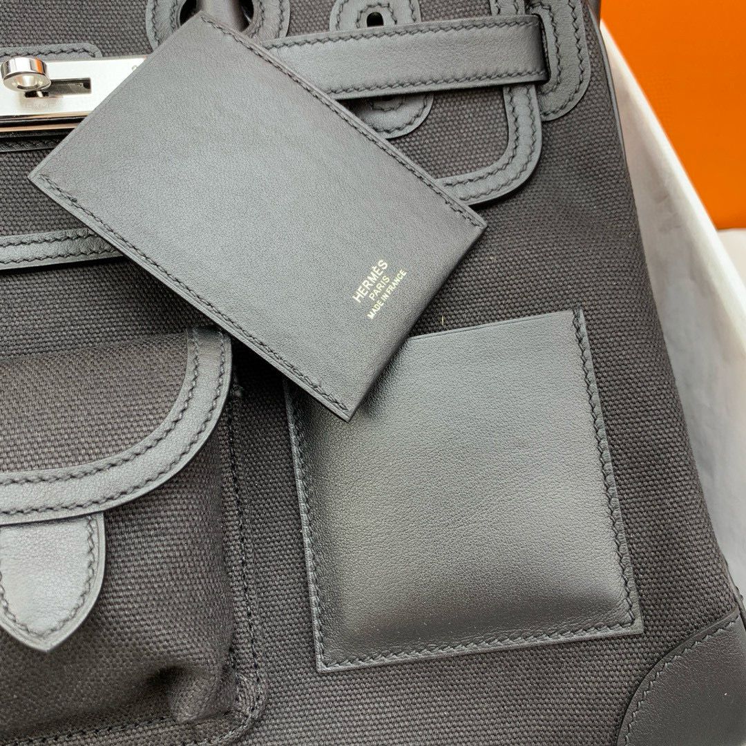 Hermes Cargo Birkin 35cm Limited-edition Bag in Black Canvas - Image 6