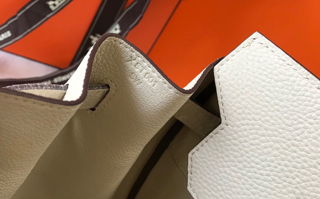 Hermes Birkin 40 Handmade Bag In White Clemence Leather - Image 7