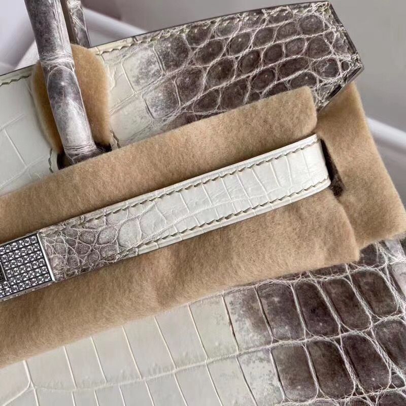 Hermes Diamond Birkin 30cm In Himalaya Niloticus Crocodile Skin - Image 3