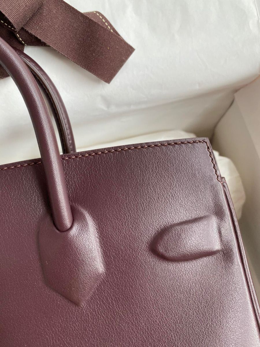 Hermes Shadow Birkin 25 Limited Edition Bag In Chocolat Swift Calfskin - Image 4