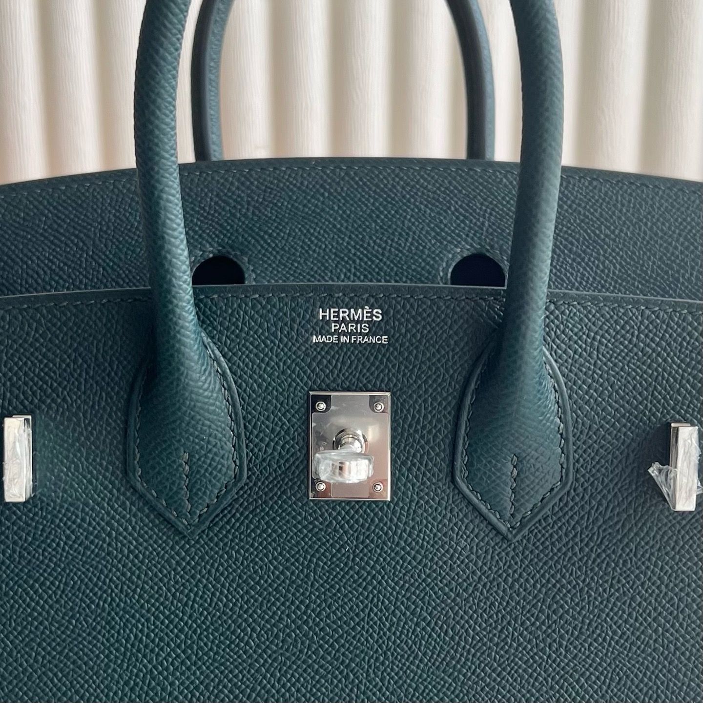 Hermes Birkin 25 Sellier Handmade Bag in Vert Cypres Epsom Calfskin - Image 9
