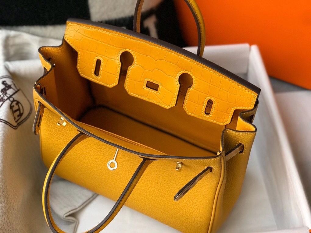 Hermes Touch Birkin 25cm Limited Edition Yellow Bag - Image 6