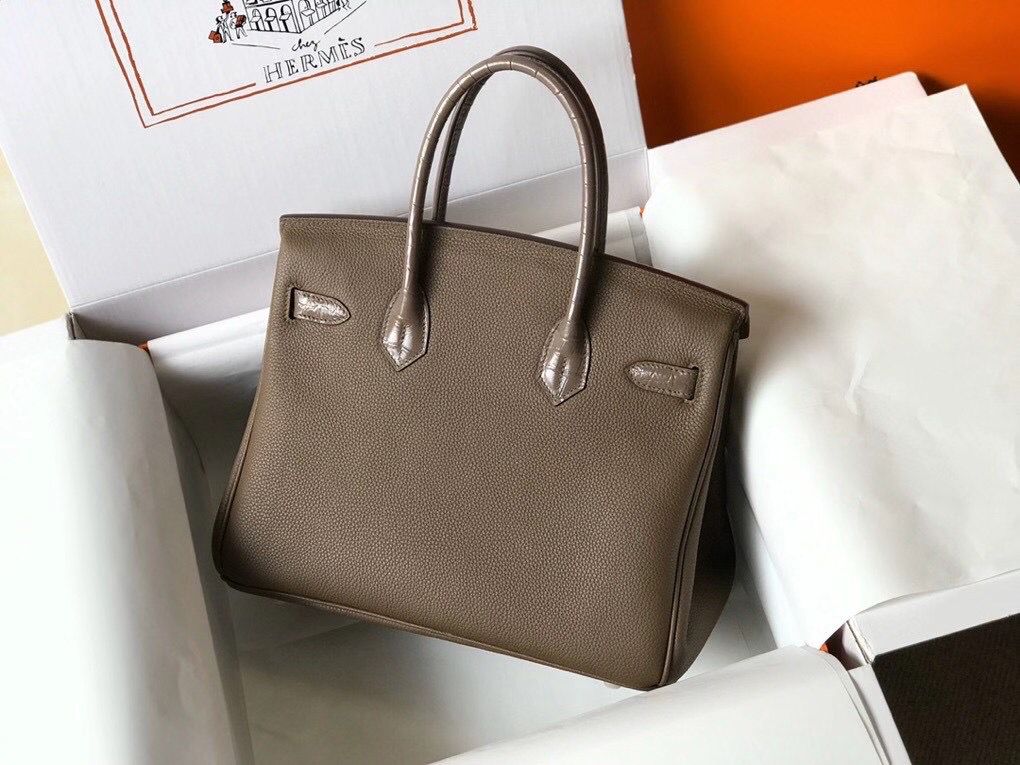 Hermes Touch Birkin 30cm Limited Edition Taupe Bag - Image 4