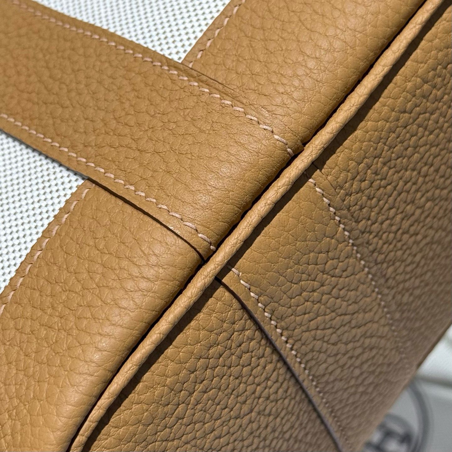 Hermes Neo Garden Party 23 Bag in Canvas and Chai Negonda Calfskin - Image 9