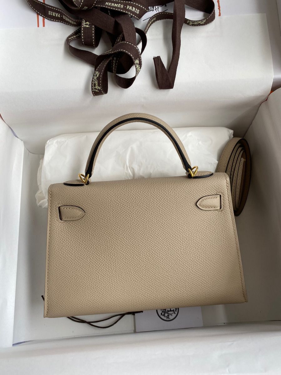 Hermes Kelly Mini II Sellier Handmade Bag In Trench Epsom Calfskin - Image 3