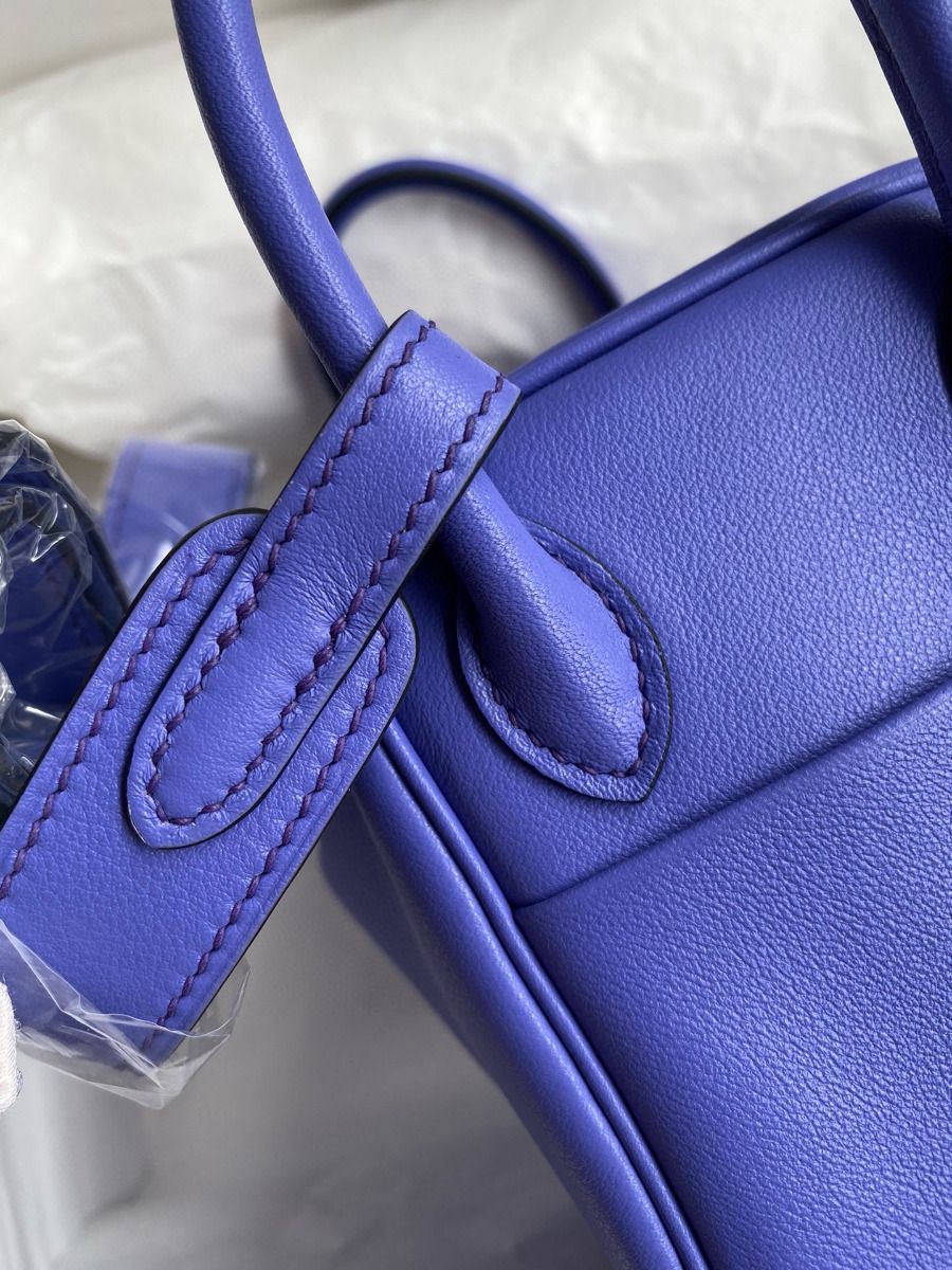 Hermes Mini Lindy Handmade Bag In Lilas Swift Leather - Image 5