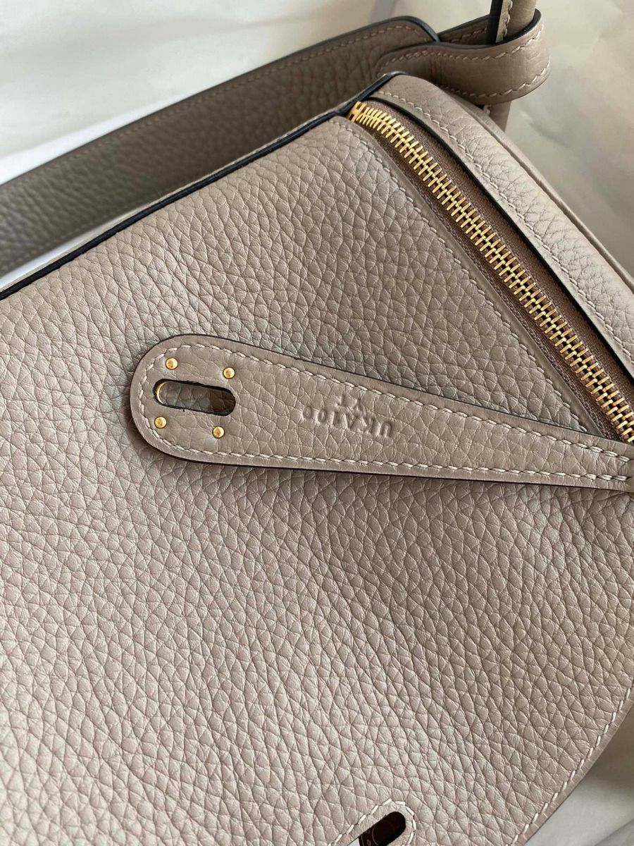 Hermes Lindy 26 Handmade Bag In Gris Asphalt Clemence Leather - Image 6
