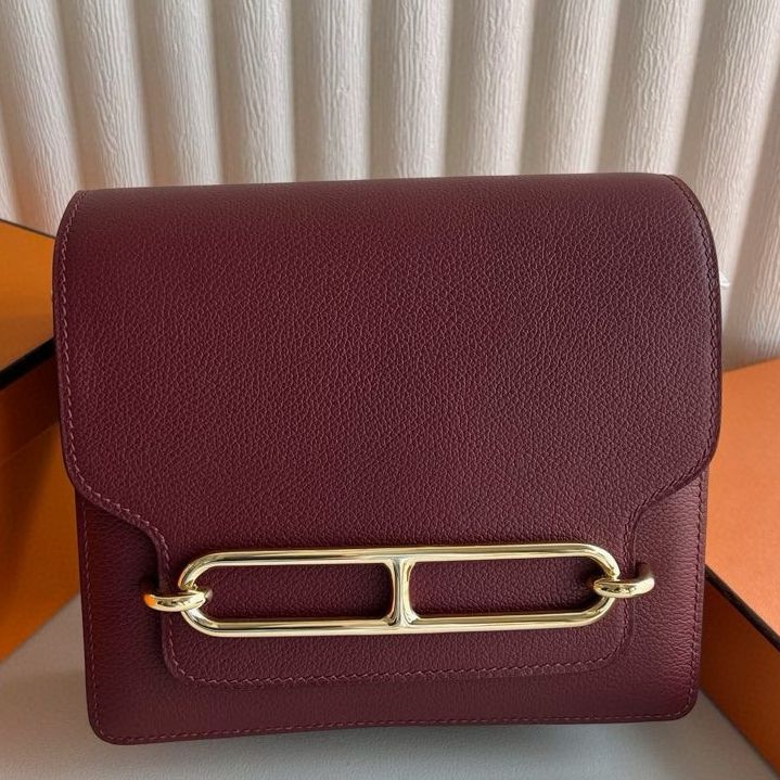 Hermes Roulis Mini 18 Bag in Rouge H Evercolor Calfskin
