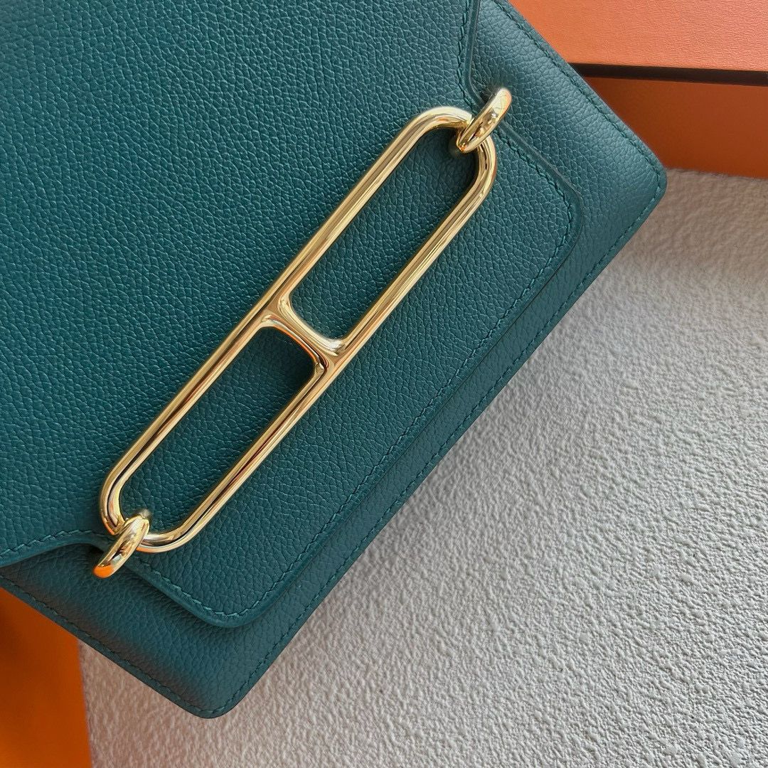 Hermes Roulis Mini 18 Bag in Vert Bosphore Evercolor Calfskin - Image 3