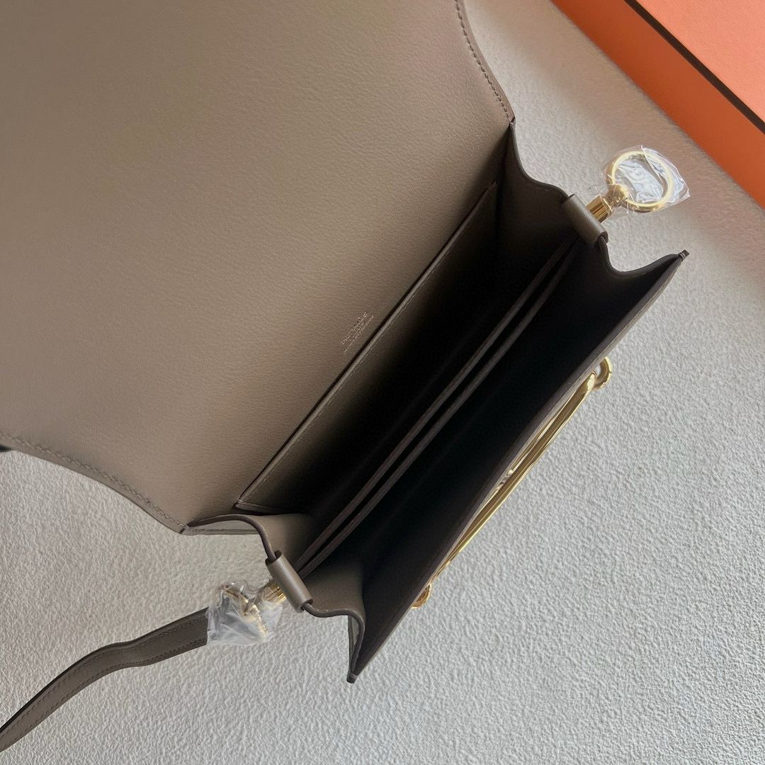 Hermes Roulis Mini 18 Bag in Taupe Swift Calfskin - Image 5