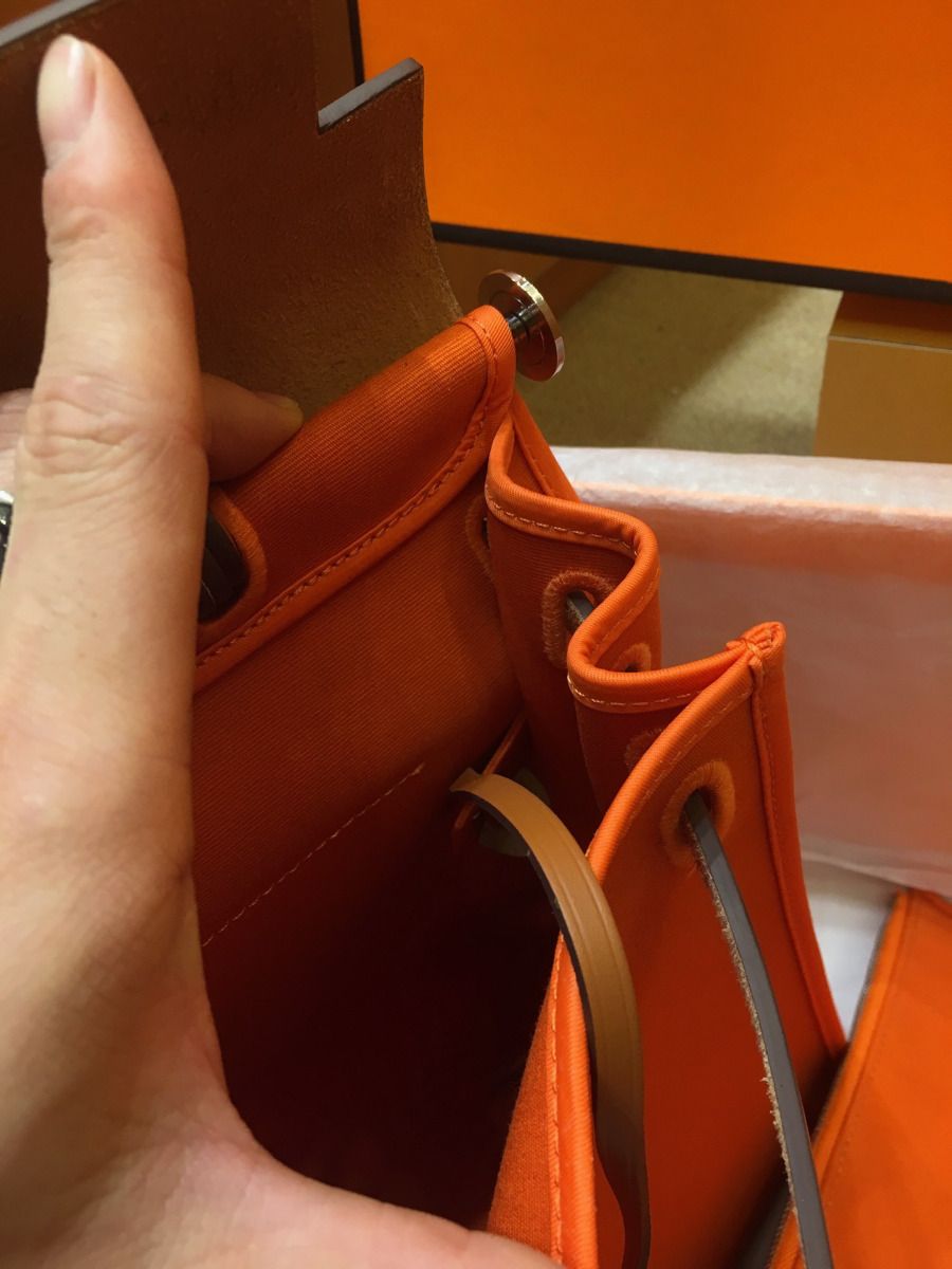 Hermes Herbag Zip 31cm Bag In Brown And Orange - Image 7