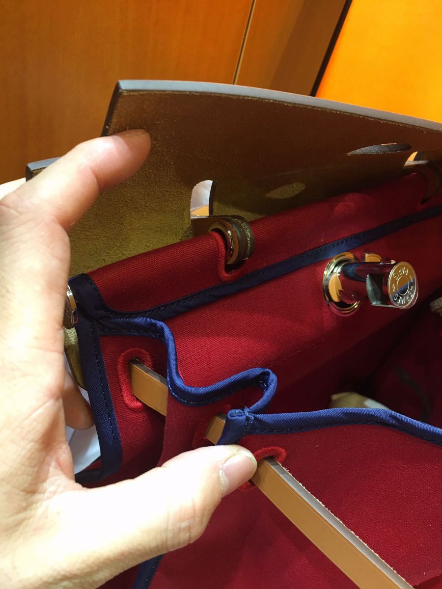 Hermes Herbag Zip 31cm Bag In Brown And Red - Image 10