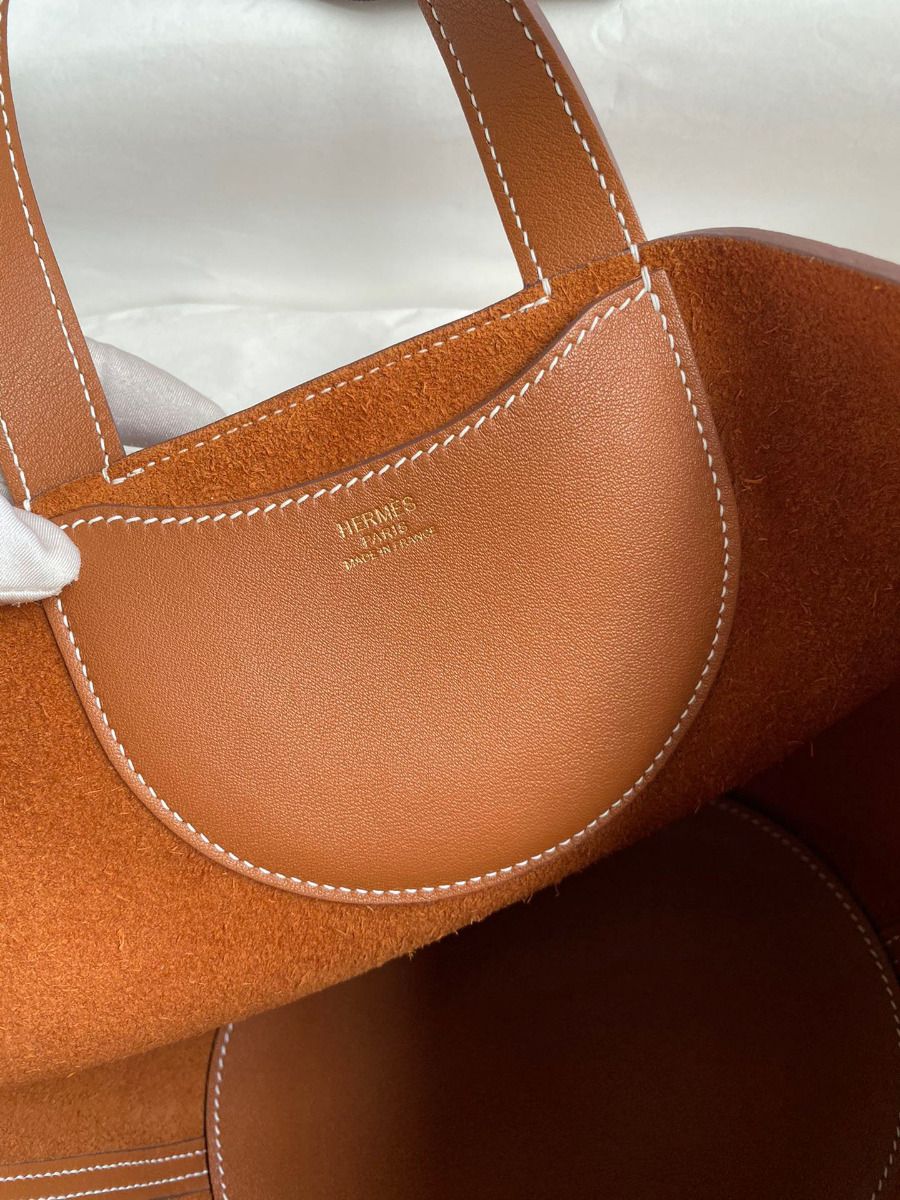 Hermes In The Loop 18 Handmade Bag in Gold Clemence Leather - Image 7