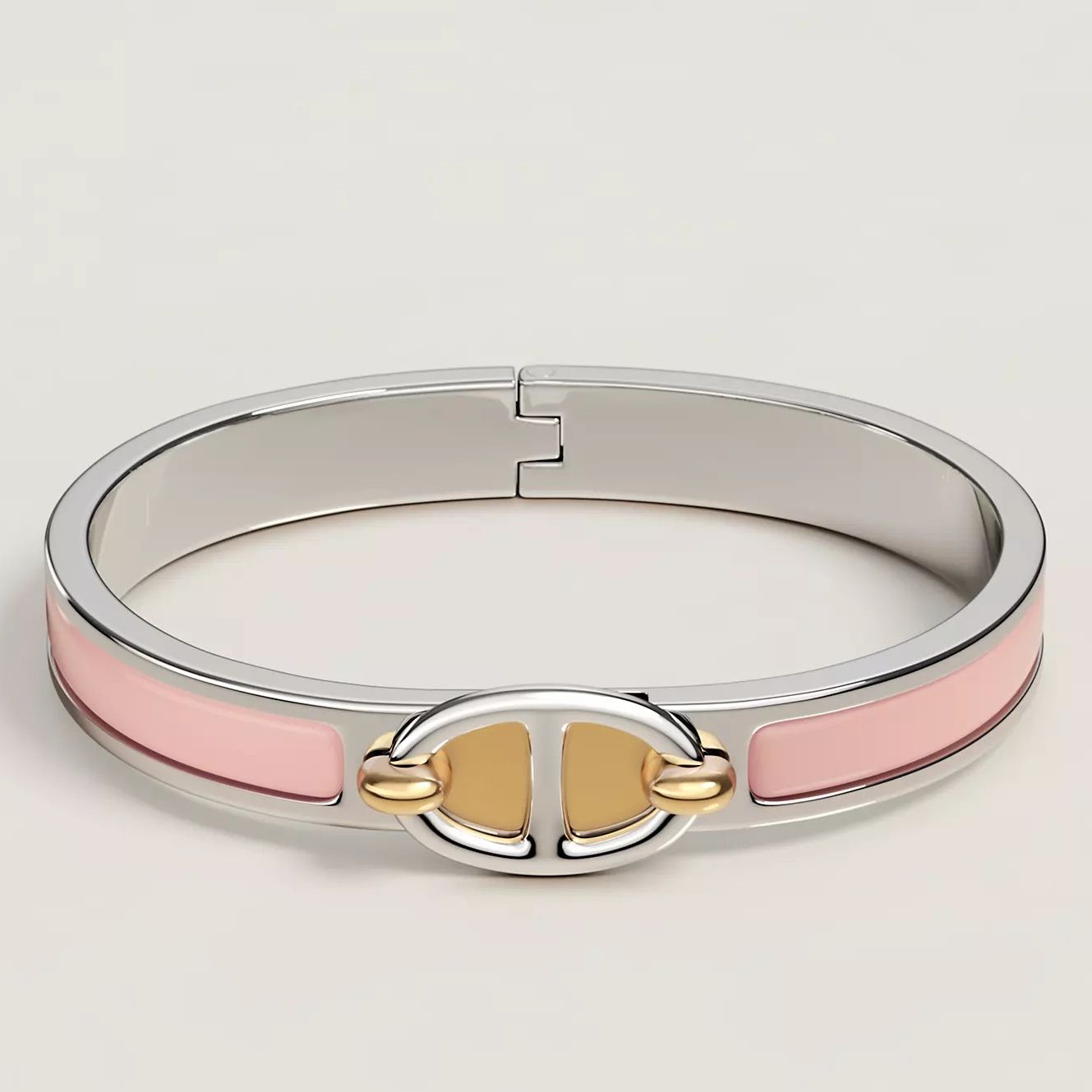 Hermes Pink Mini Clic Chaine d'Ancre Bracelet