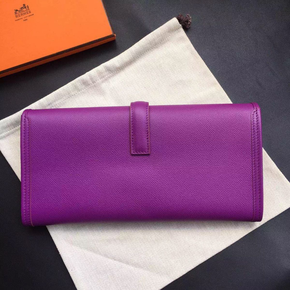 Hermes Jige Elan 29 Clutch Bag In Cyclamen Epsom Calfskin - Image 3
