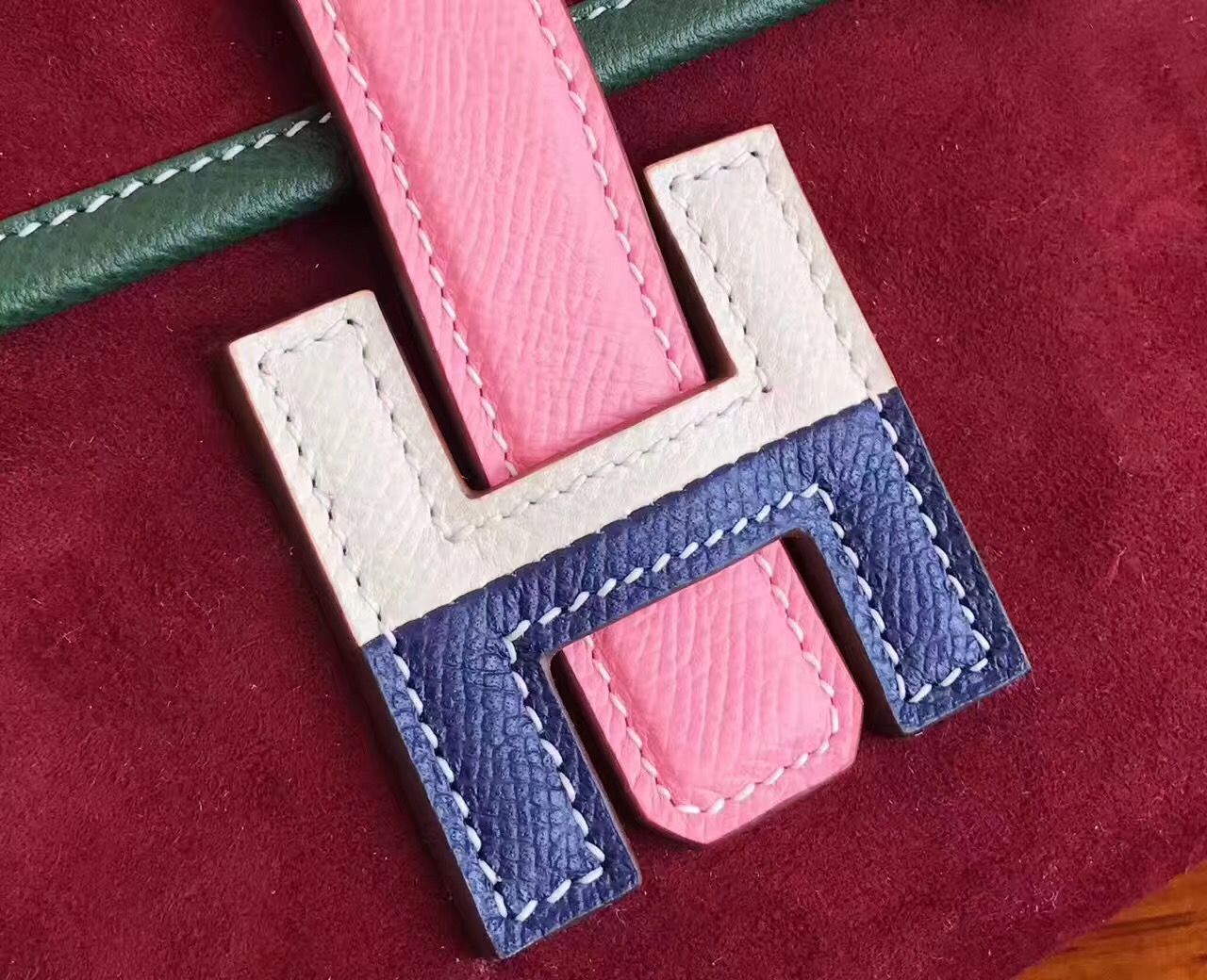 Hermes Jige Elan 29 Clutch In Bordeaux Suede Calfskin - Image 3