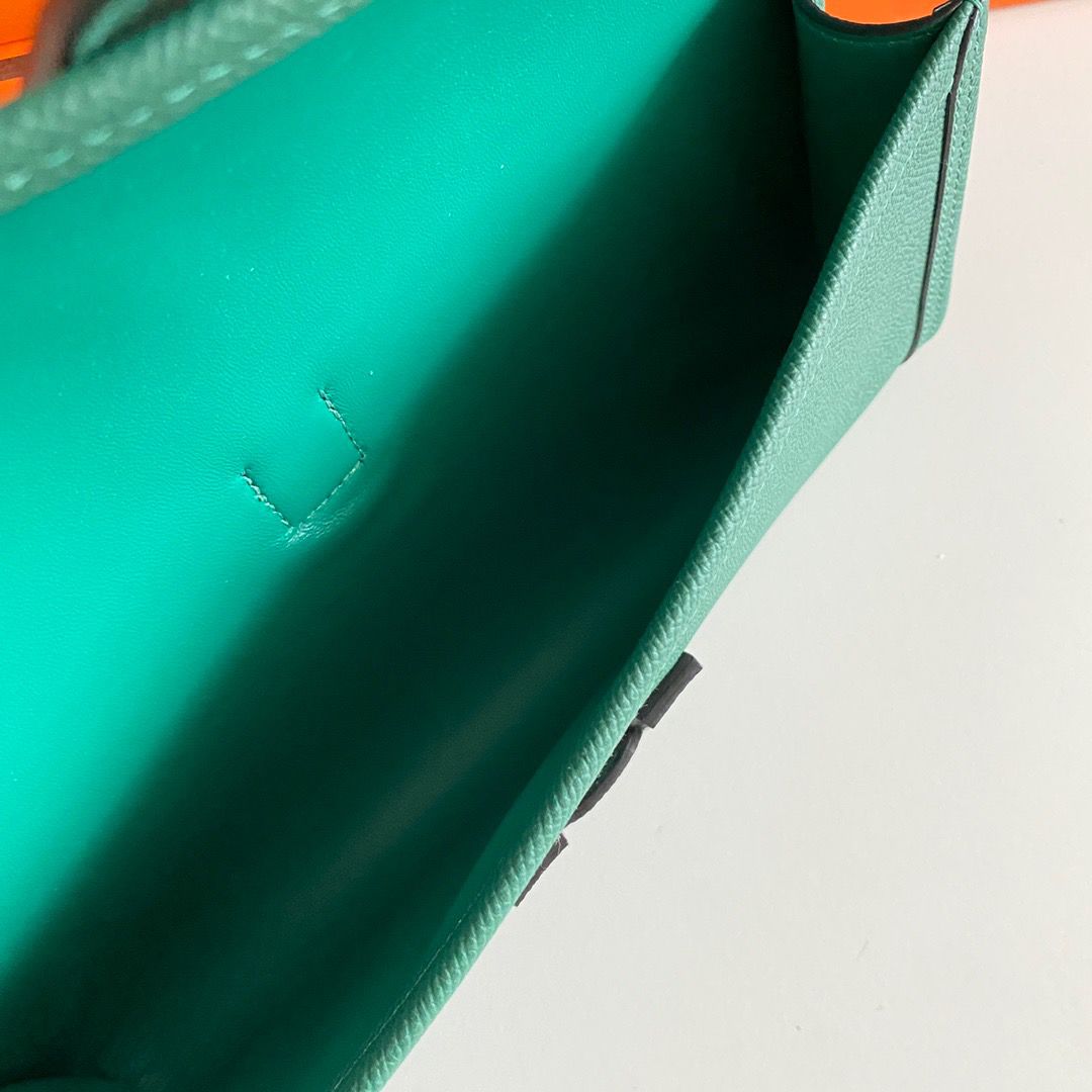 Hermes Jige Elan 29 Clutch Bag In Malachite Epsom Leather - Image 8