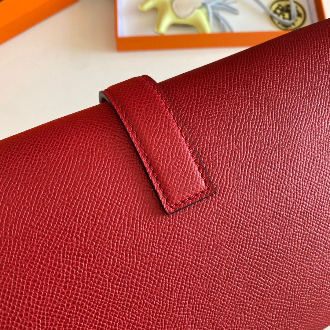 Hermes Jige Elan 29 Clutch Bag In Red Epsom Leather - Image 8