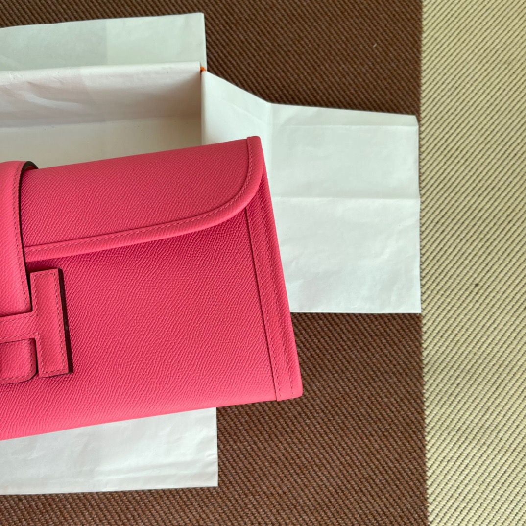 Hermes Jige Elan 29 Clutch Bag In Rose Lipstick Epsom Leather - Image 4