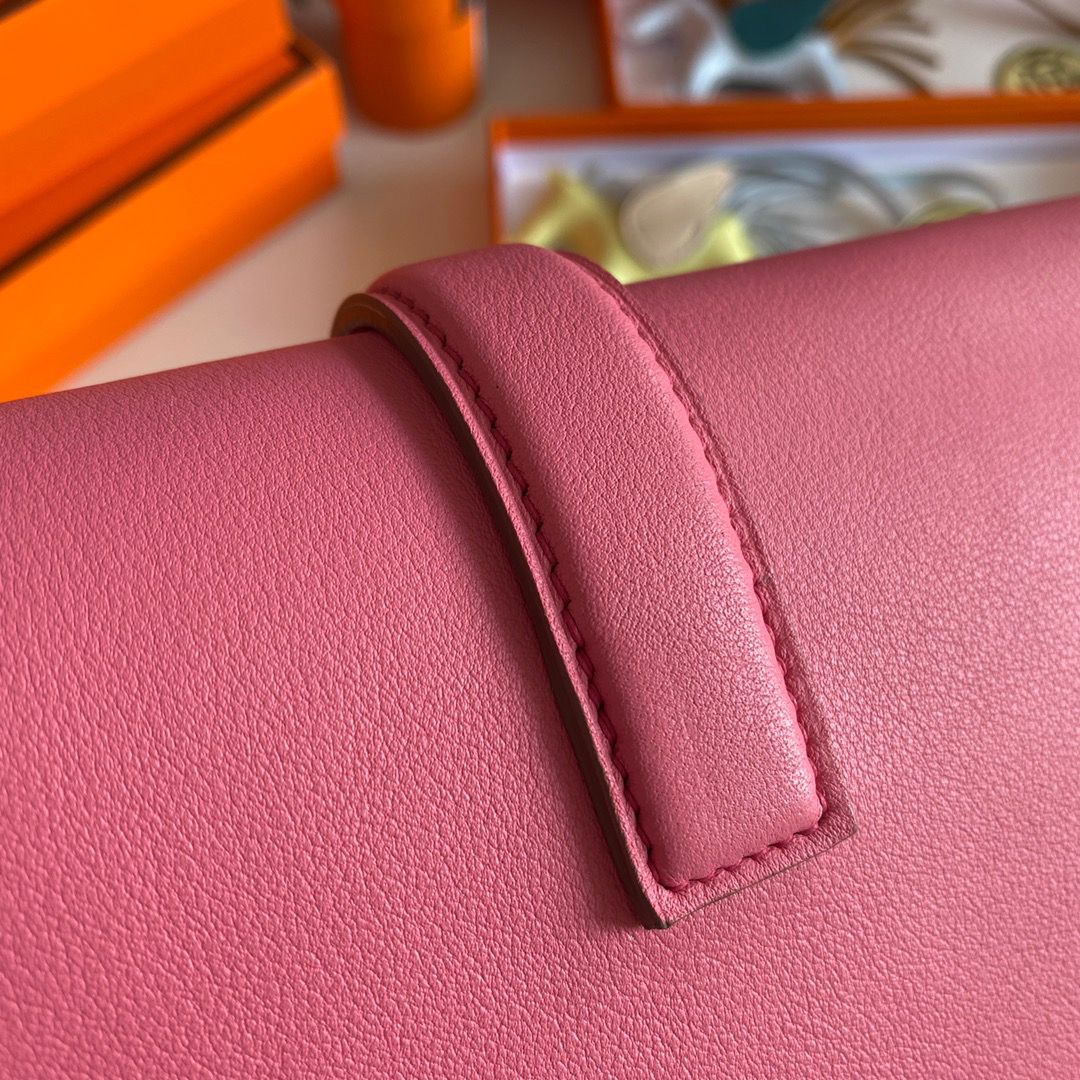 Hermes Jige Elan 29 Clutch Bag In Rose Lipstick Swift Calfskin - Image 4