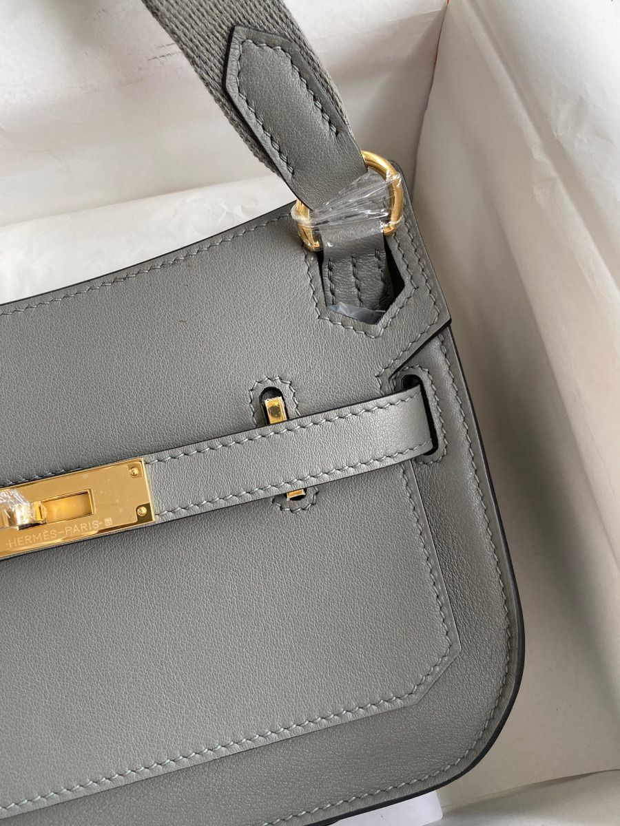 Hermes Jypsiere Mini Handmade Bag In Gris Meyer Swift Calfskin - Image 4