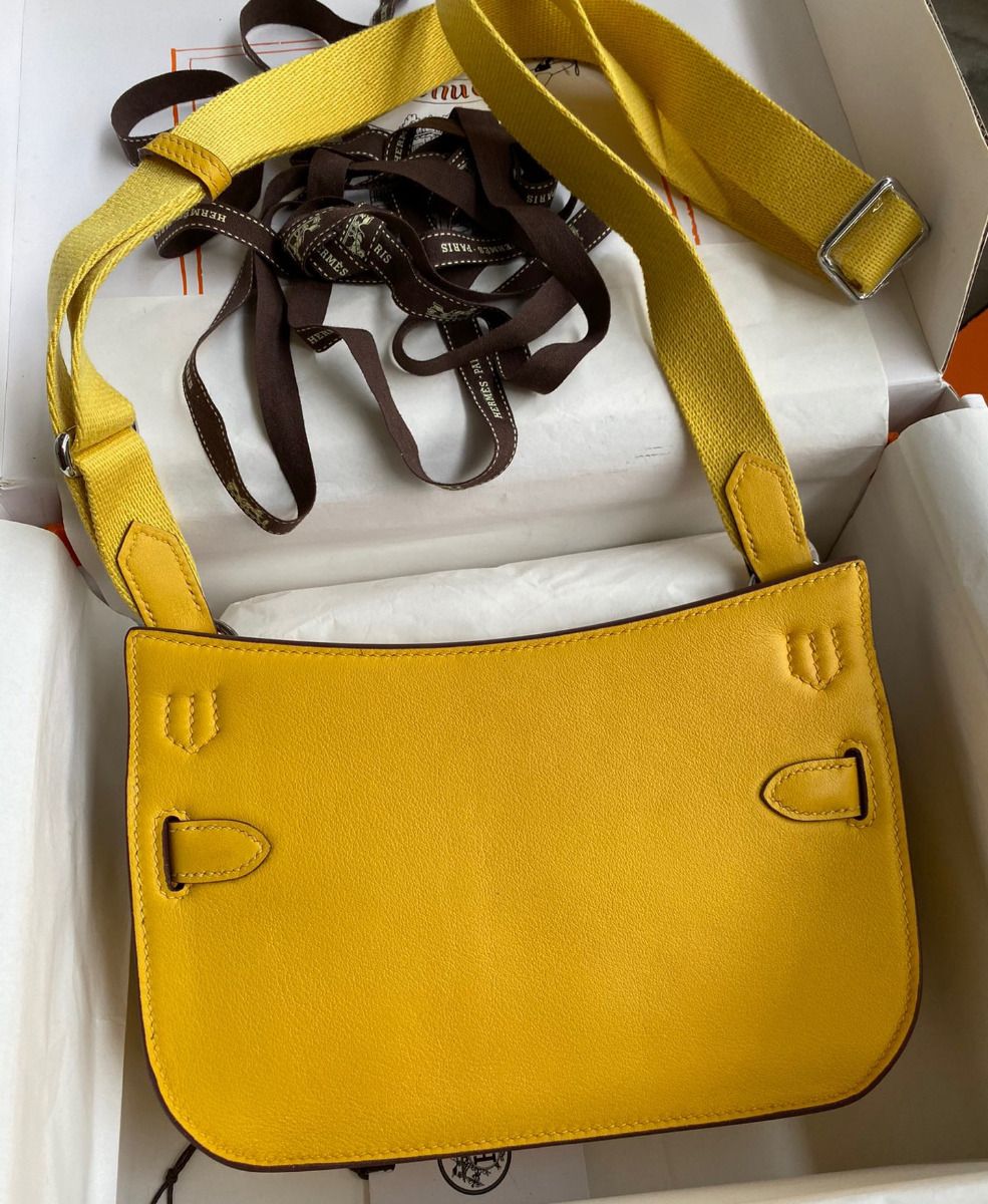 Hermes Jypsiere Mini Handmade Bag In Jaune Ambre Swift Calfskin - Image 3