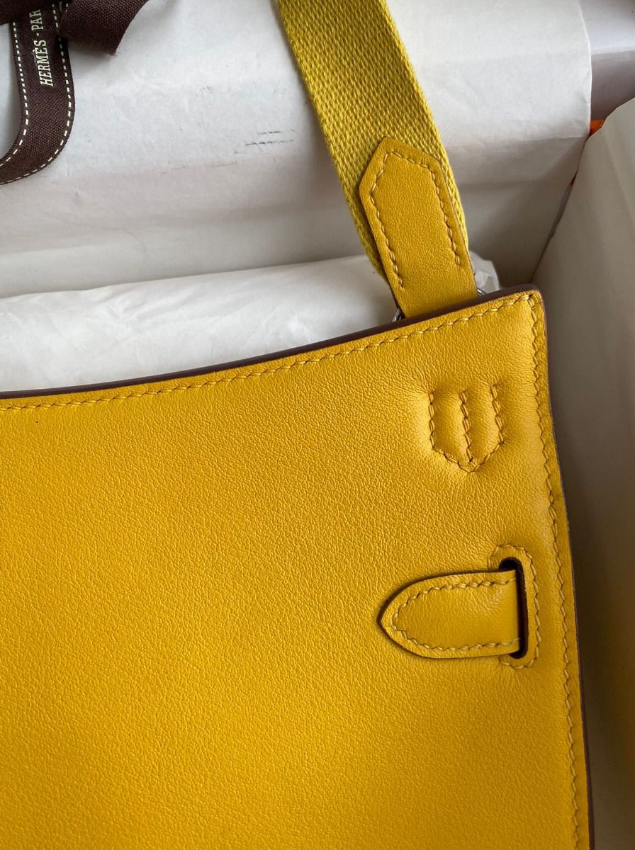 Hermes Jypsiere Mini Handmade Bag In Jaune Ambre Swift Calfskin - Image 5
