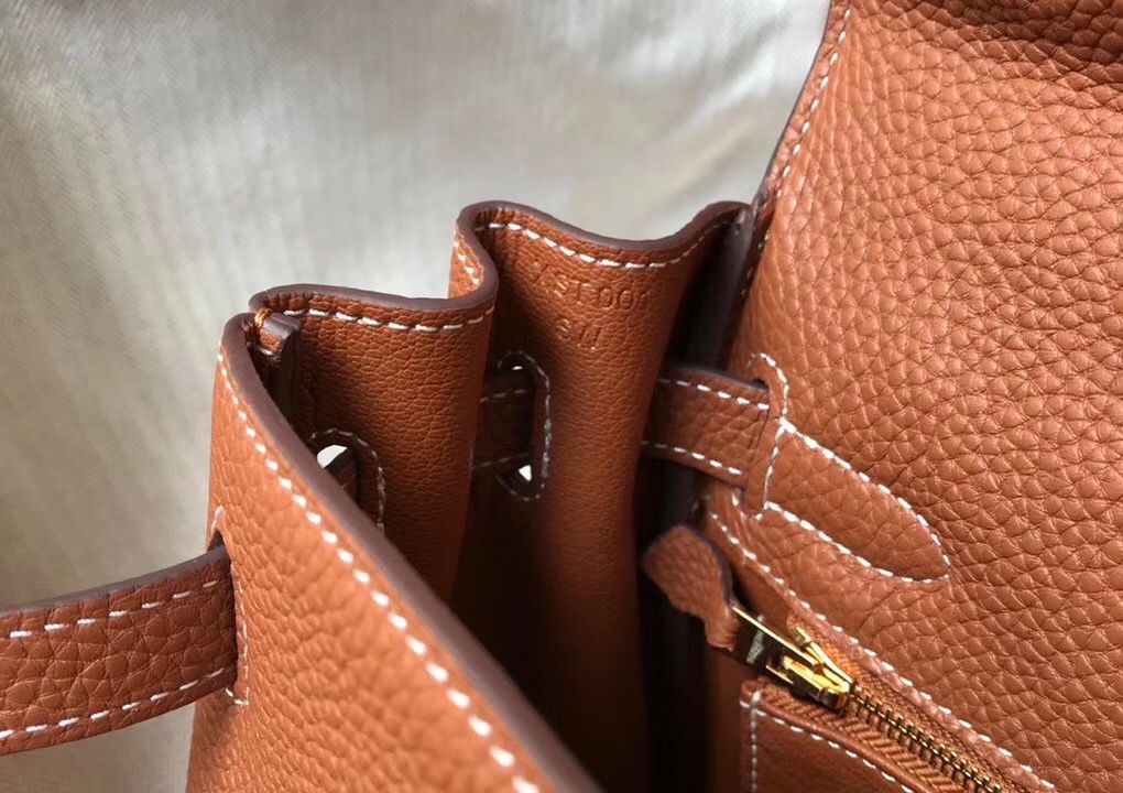 Hermes Kelly 25cm Retourne Bag In Gold Clemence Leather - Image 8