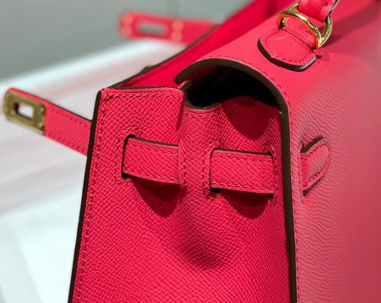 Hermes Kelly 25cm Sellier Bag In Rose Extreme Epsom Leather - Image 9