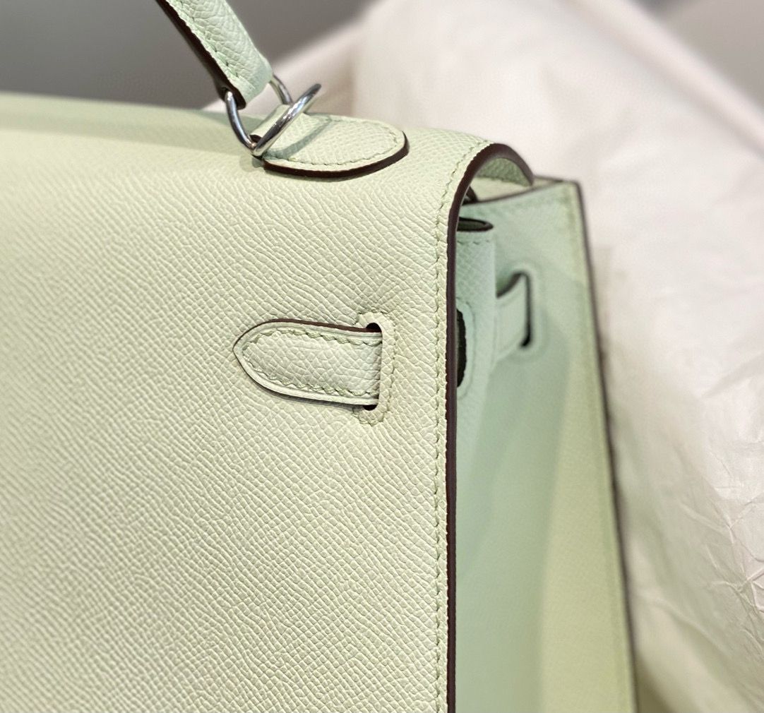 Hermes Kelly 25cm Sellier Bag In Vert Fizz Epsom Leather - Image 8