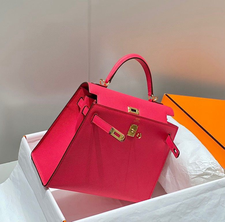 Hermes Kelly 28cm Bag In Rose Extreme Epsom Leather GHW - Image 5