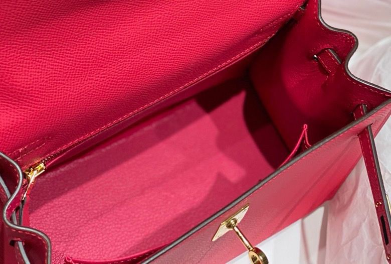Hermes Kelly 28cm Bag In Rose Extreme Epsom Leather GHW - Image 9