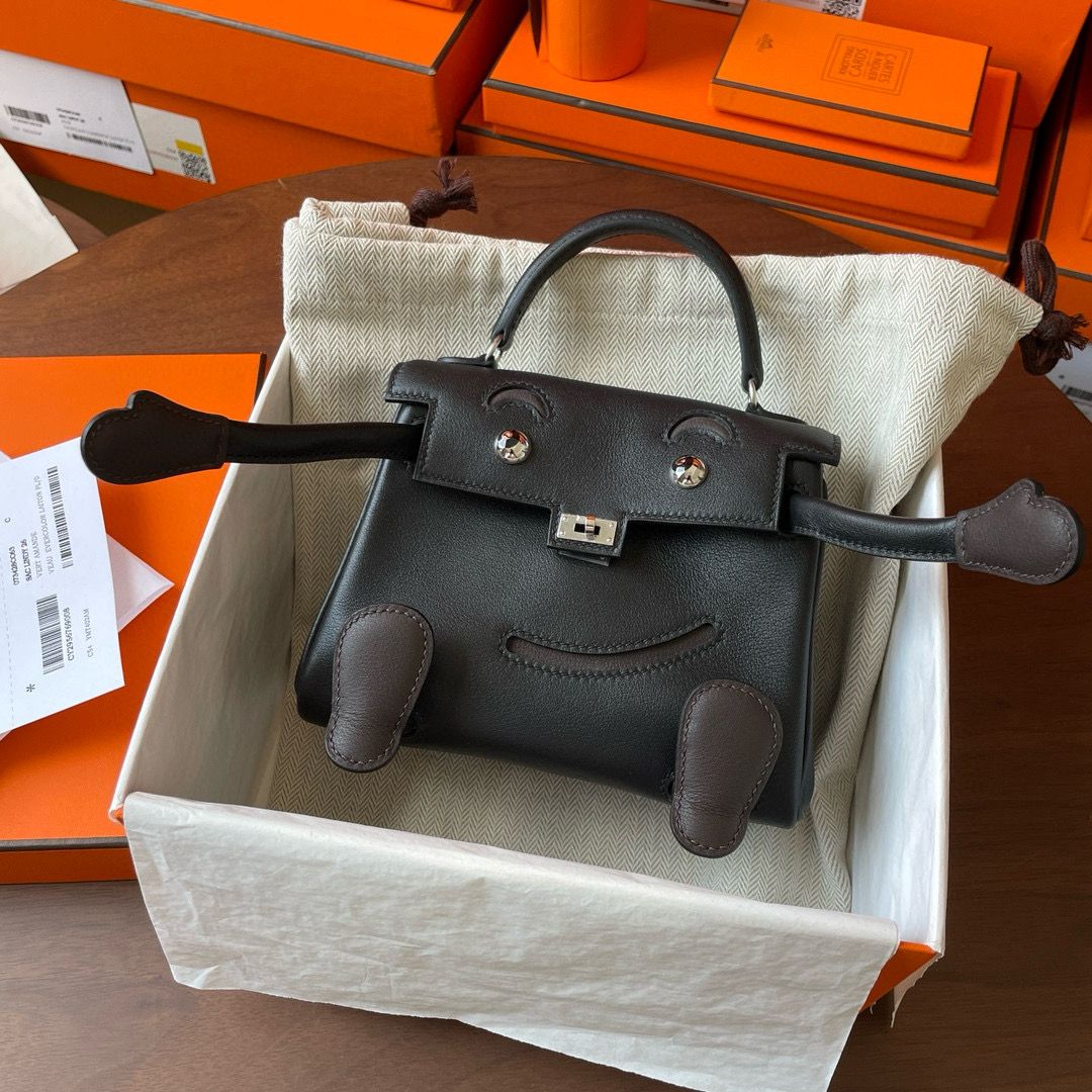Hermes Kelly Doll Quelle Idole Bag in Black Swift Calfskin - Image 8