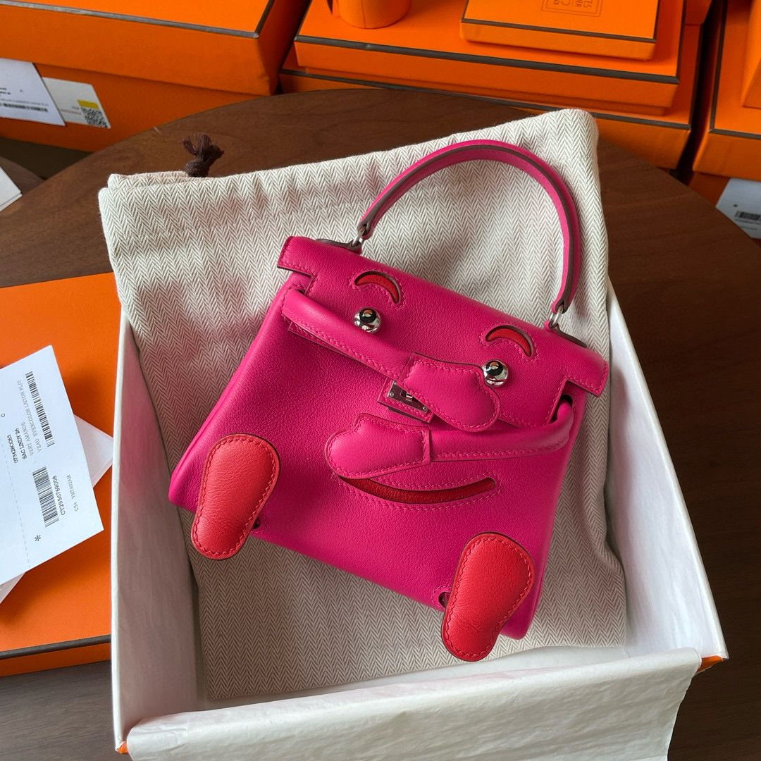 Hermes Kelly Doll Quelle Idole Bag in Rose Mexico Swift Calfskin - Image 3
