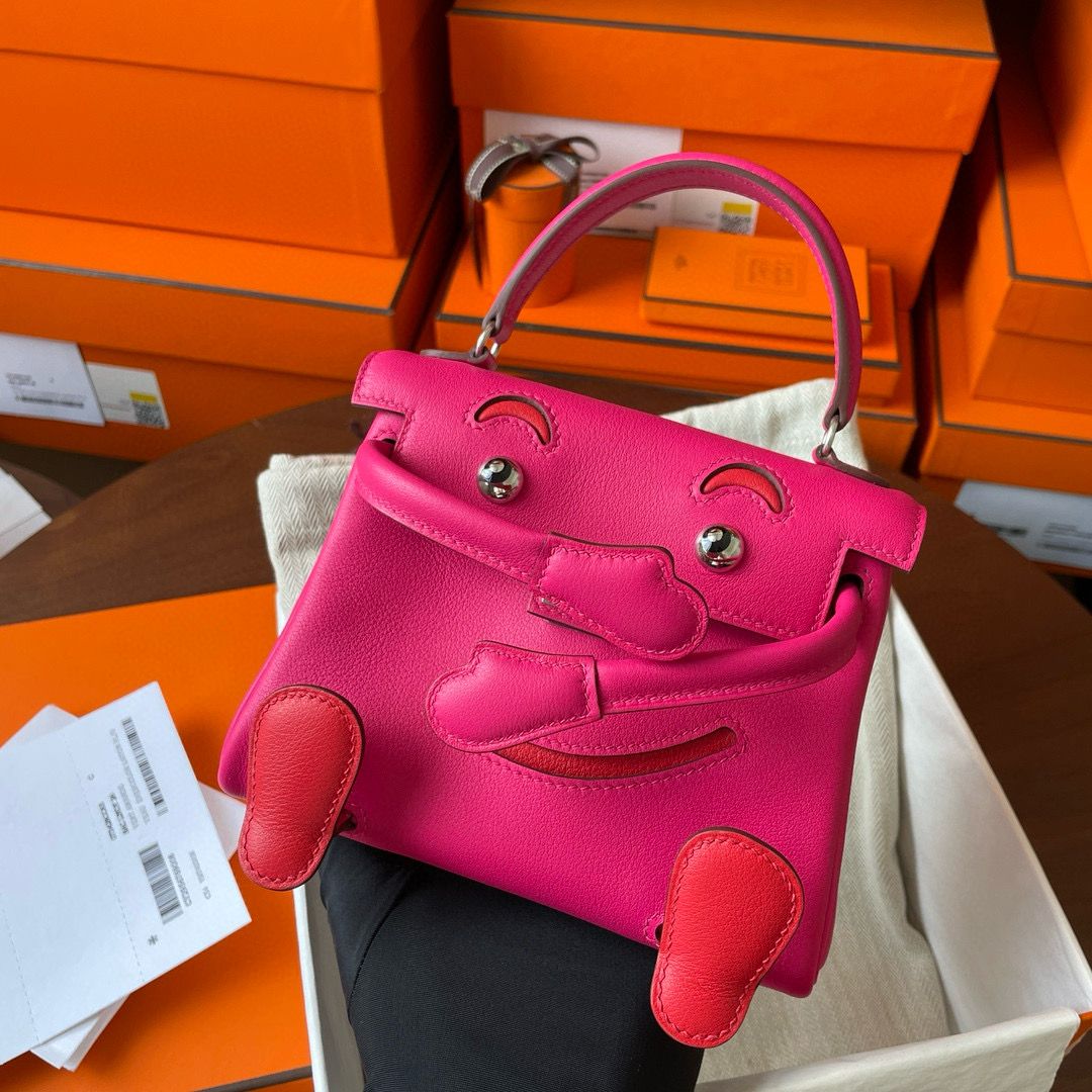 Hermes Kelly Doll Quelle Idole Bag in Rose Mexico Swift Calfskin - Image 4