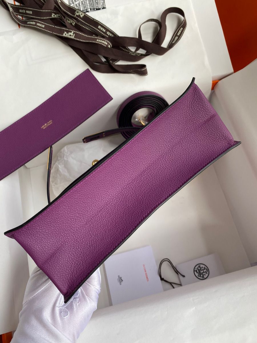 Hermes Kelly Danse II Bag In Anemone Evercolor Calfskin - Image 6