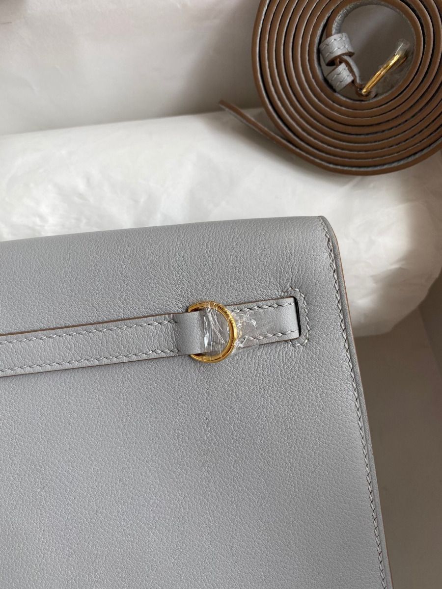 Hermes Kelly Danse II Bag In Blue Glacier Evercolor Calfskin - Image 5