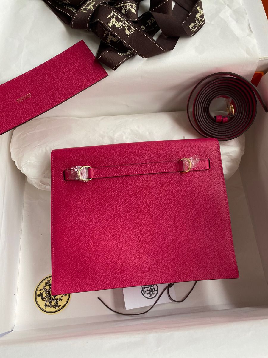 Hermes Kelly Danse II Bag In Rose Mexico Evercolor Calfskin - Image 3