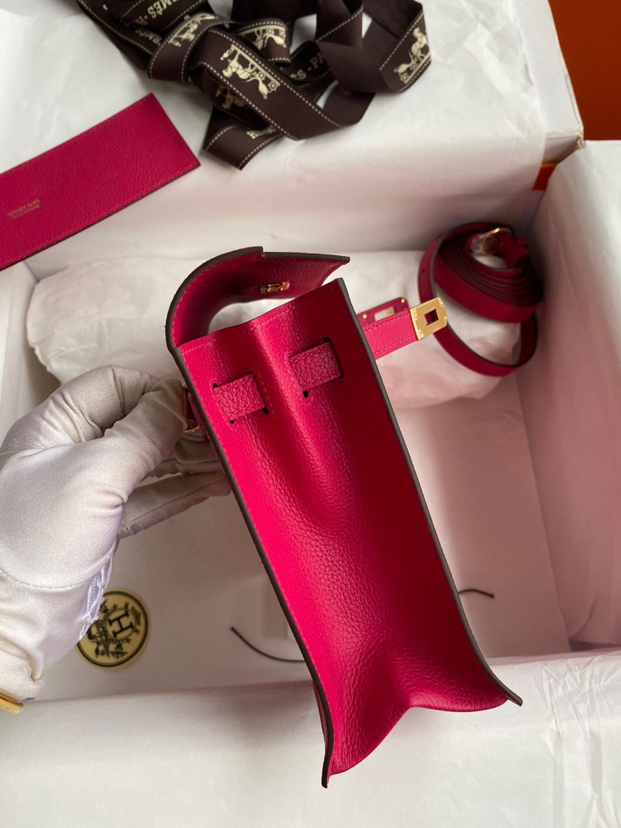 Hermes Kelly Danse II Bag In Rose Mexico Evercolor Calfskin - Image 6