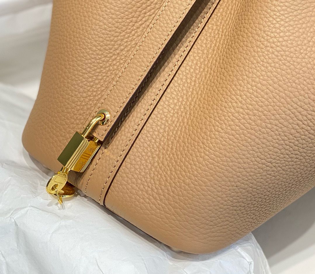 Hermes Picotin Lock 18 Bag In Chai Clemence Leather - Image 7