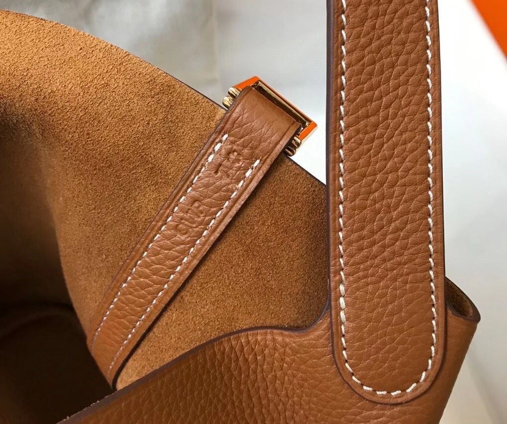 Hermes Picotin Lock 22 Bag In Gold Clemence Leather - Image 8