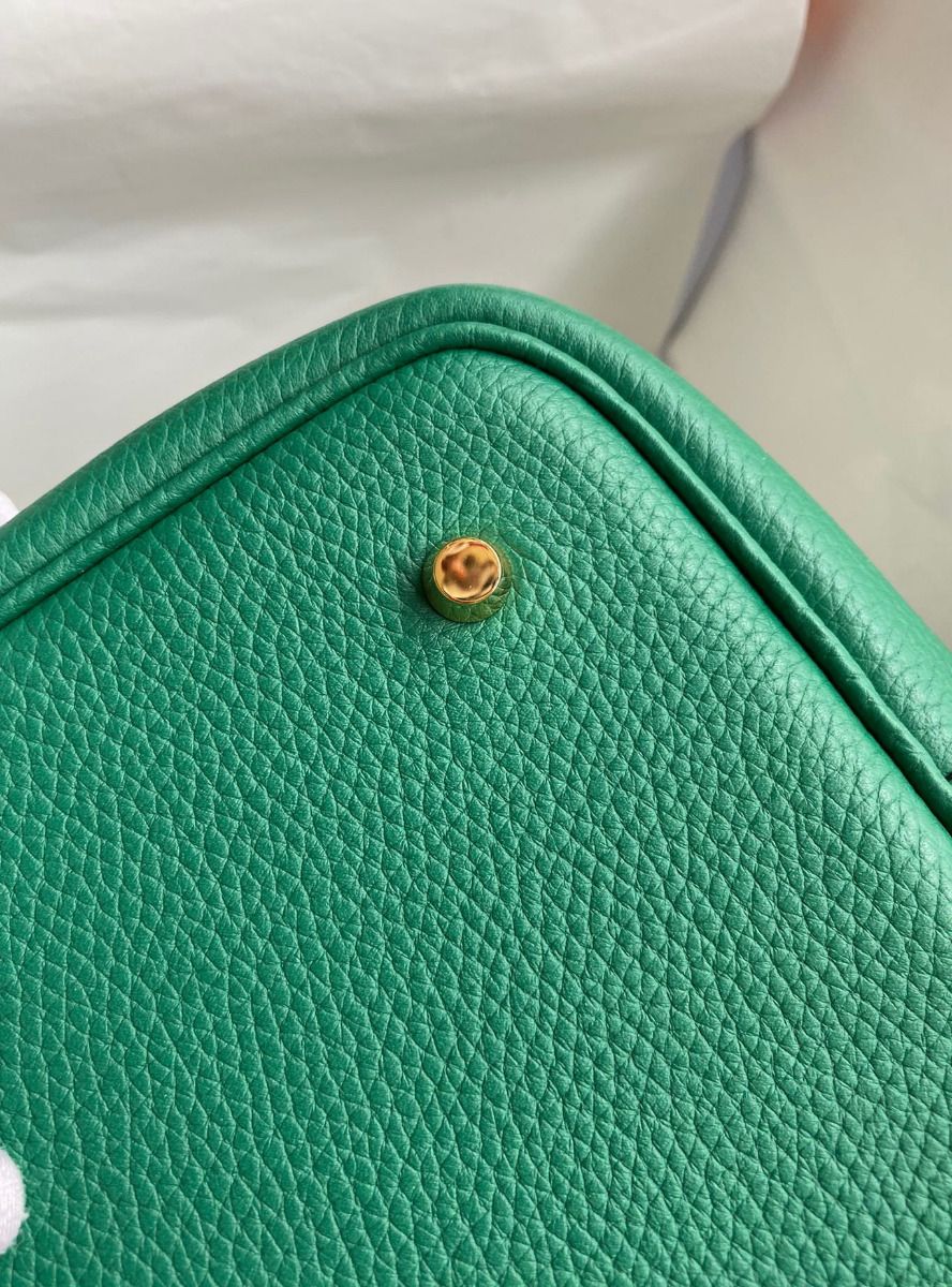 Hermes Picotin Lock 22 Handmade Bag in Vert Vertigo Clemence Leather - Image 9